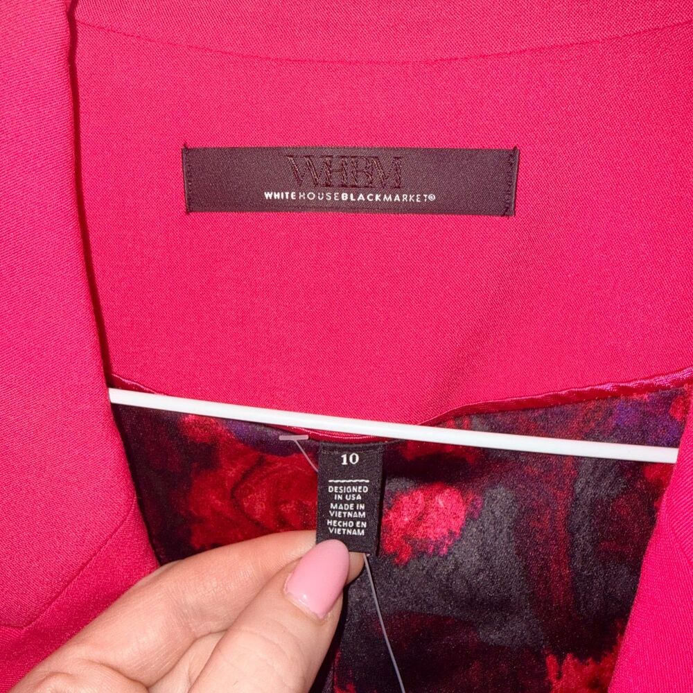 White House Black Market WHBM Editor Blazer - Hot Pink 10 - Picture 6 of 7